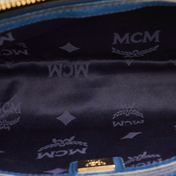 MCM shoulder bag blue leather ladies - Picture 6 of 10